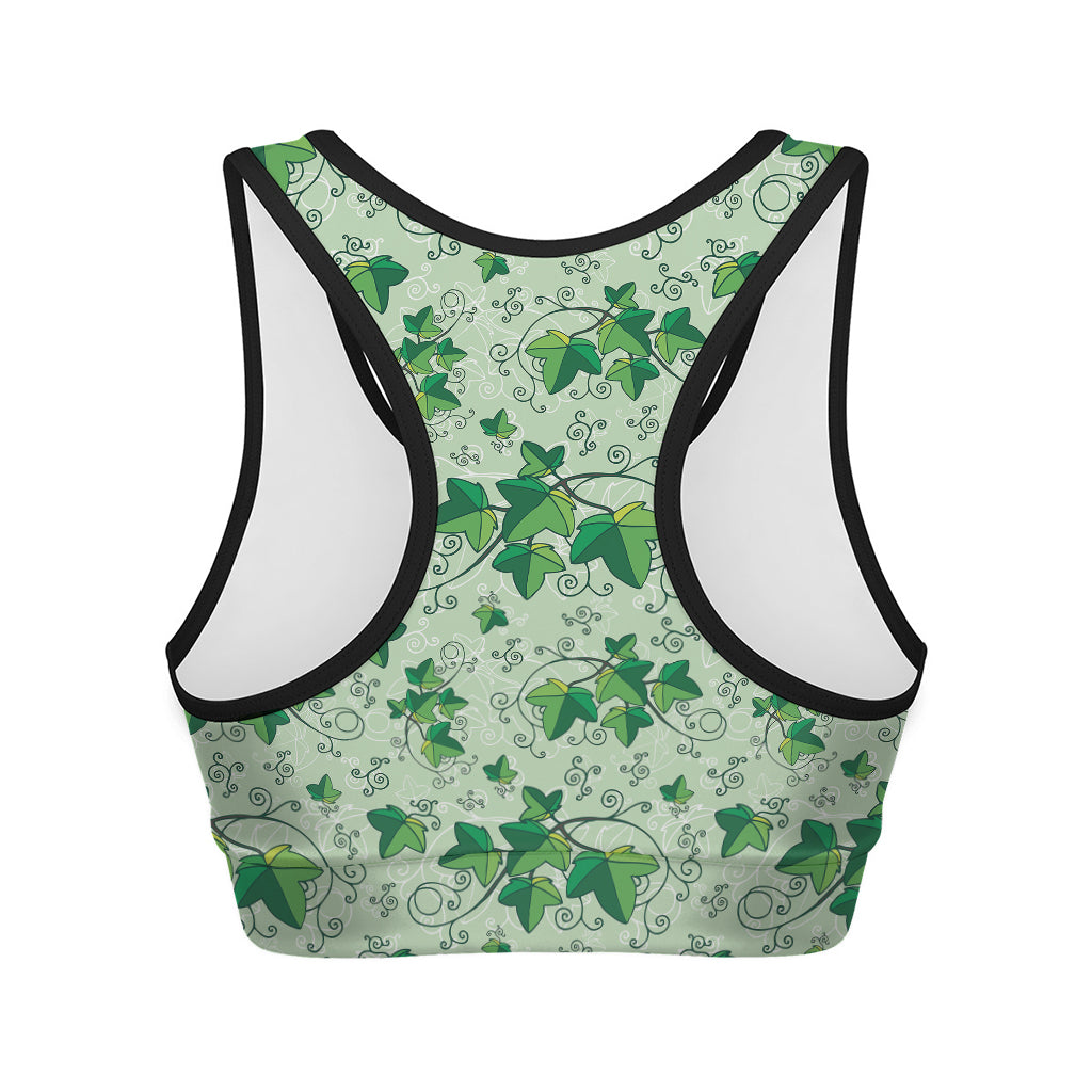 Christmas Ivy Leaf Pattern Print Women's Sports Bra