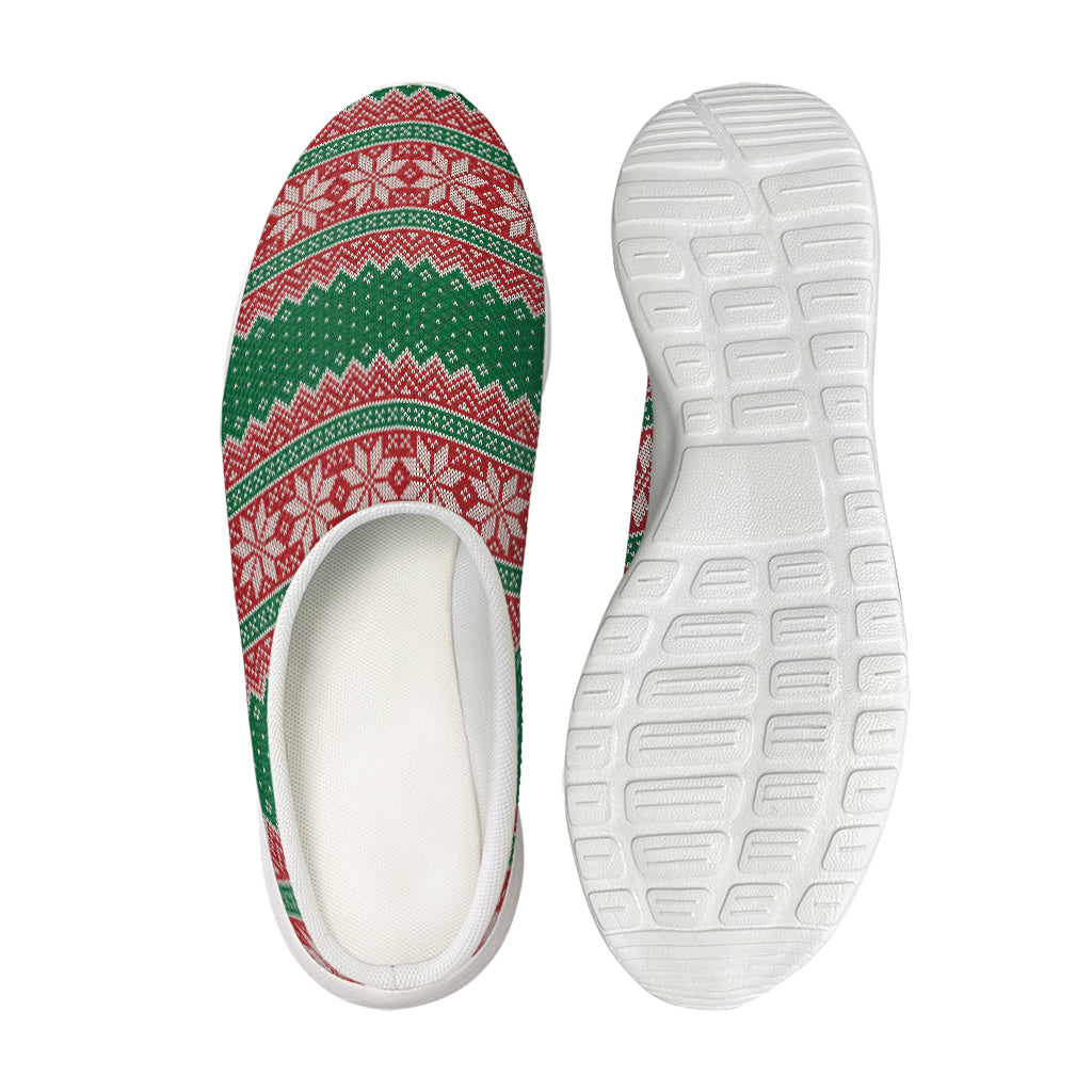 Christmas Knitted Pattern Print Mesh Casual Shoes