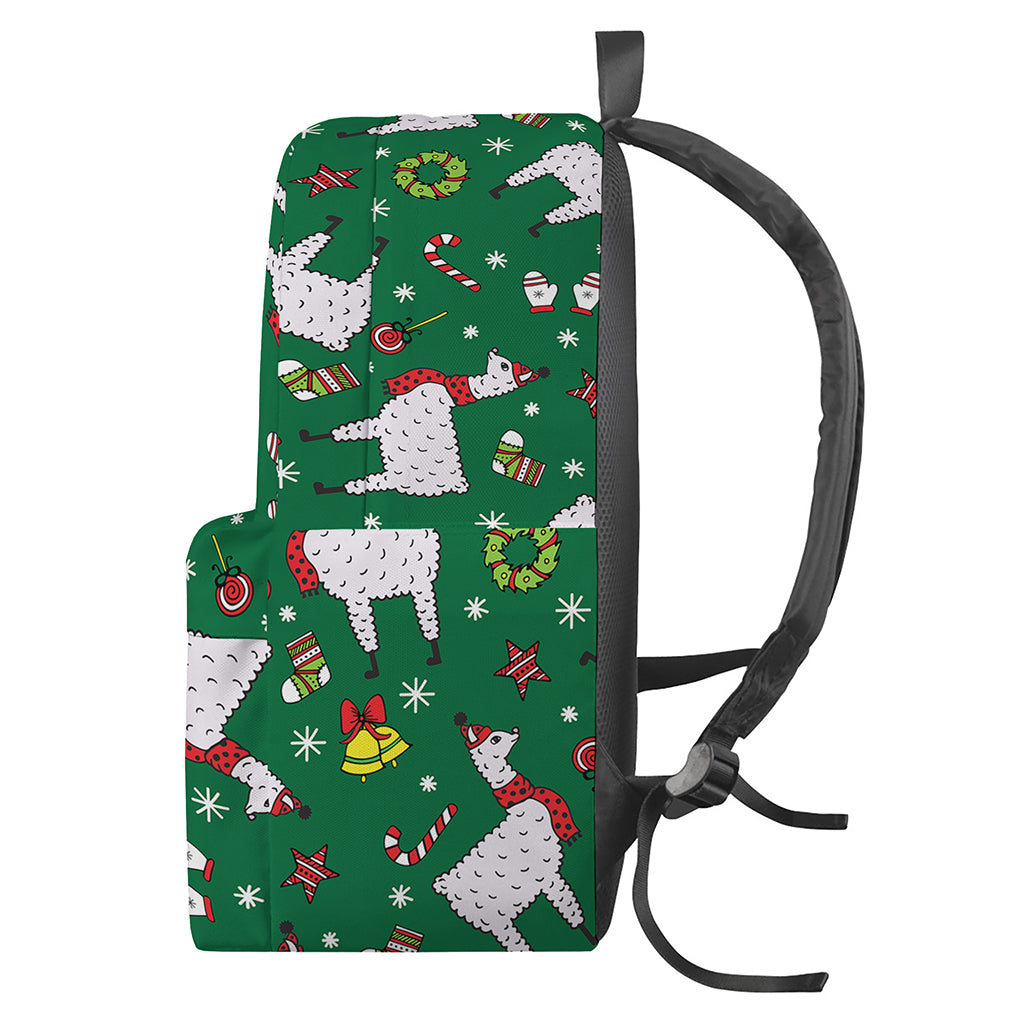 Christmas Llama Pattern Print Backpack