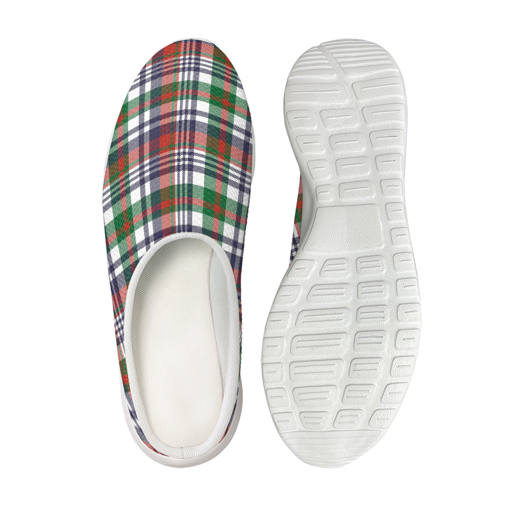 Christmas Madras Plaid Print Mesh Casual Shoes