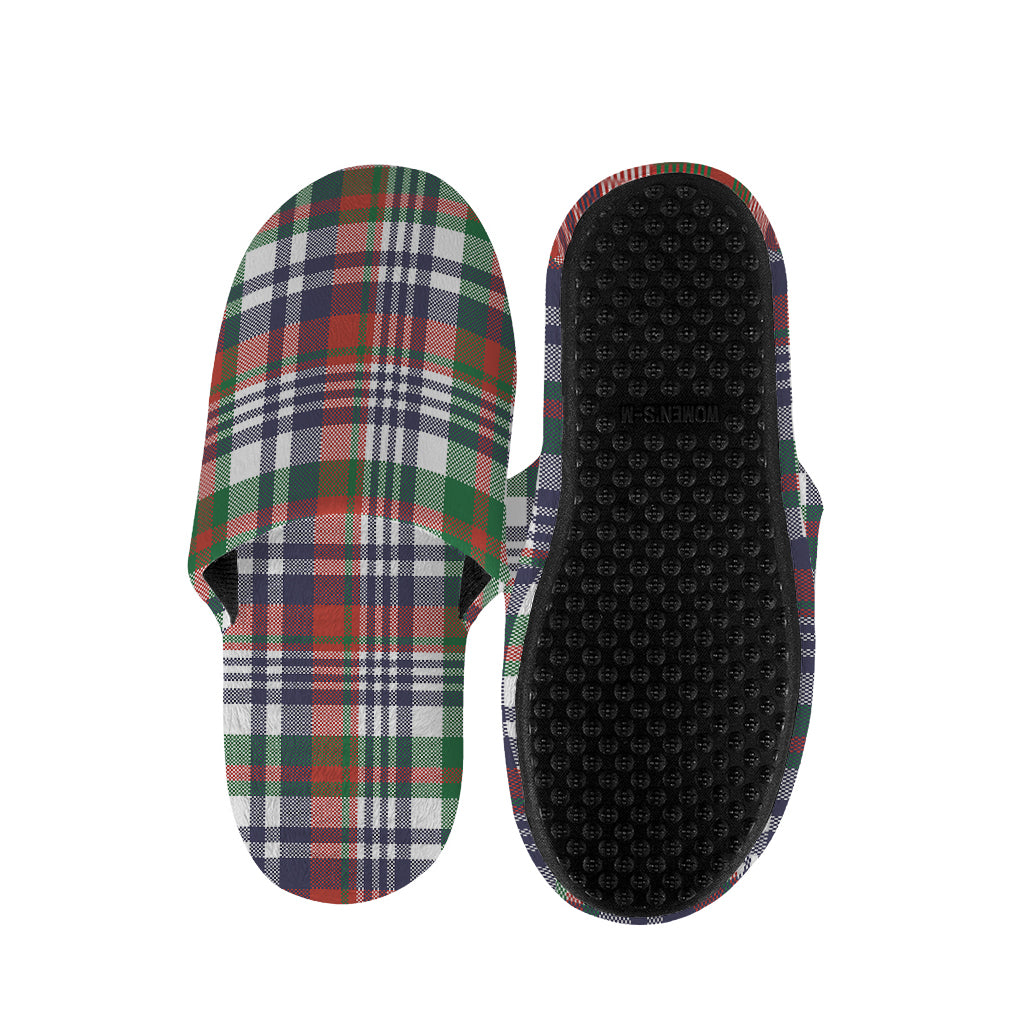 Christmas Madras Plaid Print Slippers