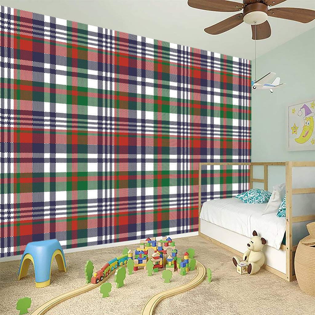 Christmas Madras Plaid Print Wall Sticker