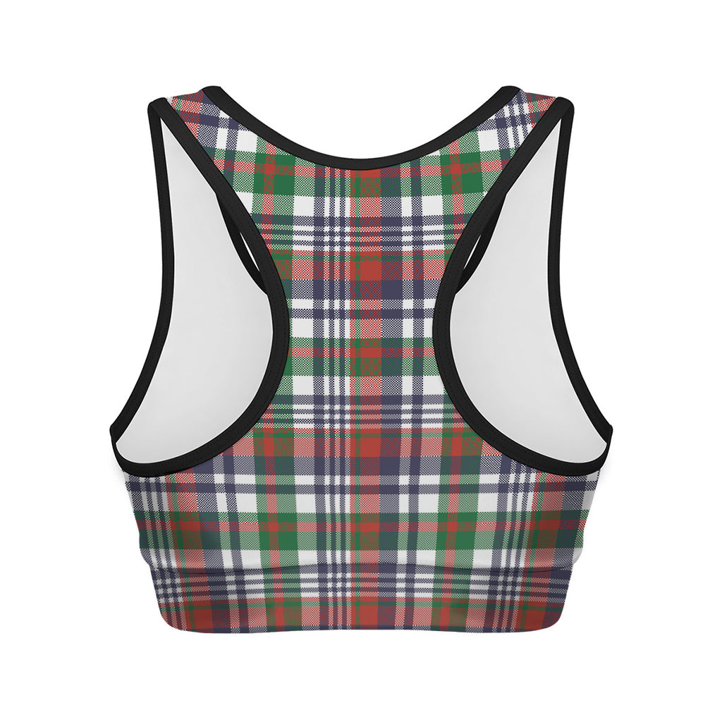 Christmas Madras Plaid Print Women's Sports Bra