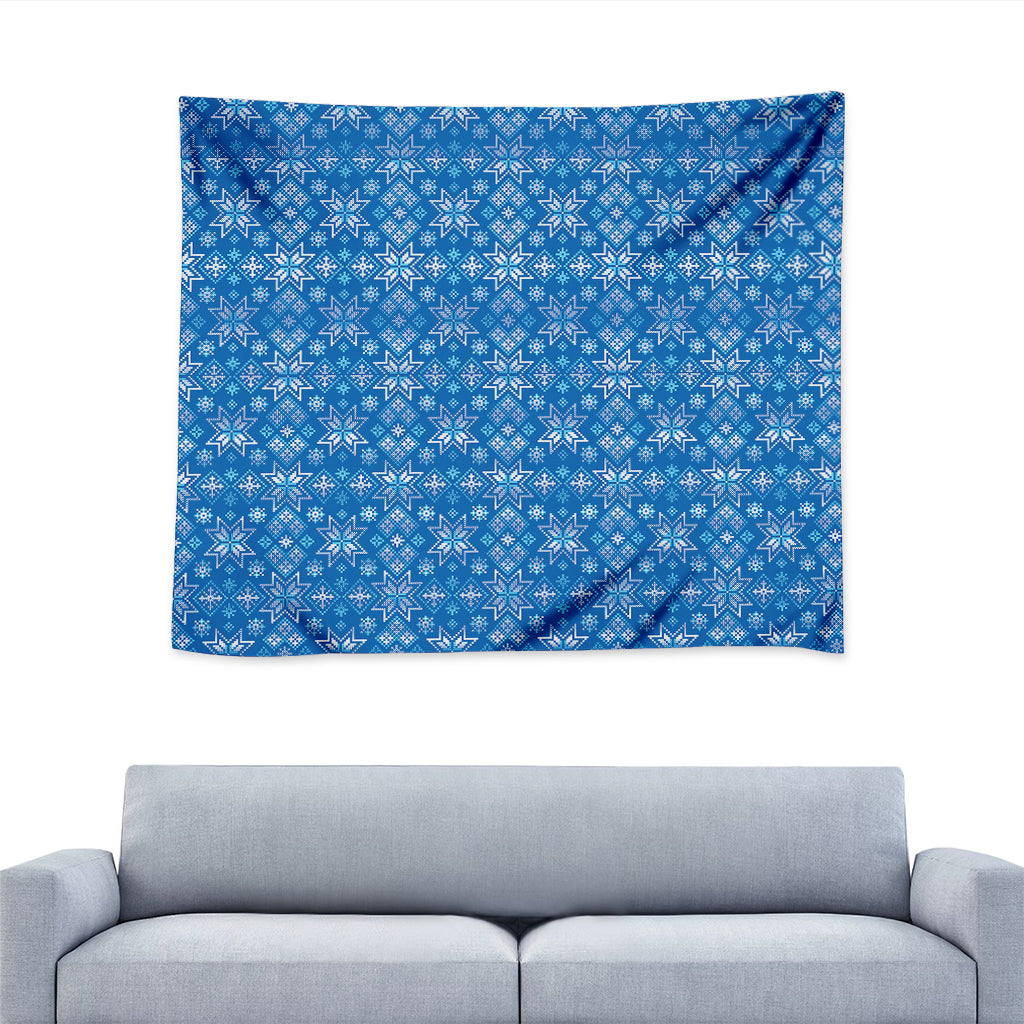 Christmas Nordic Knitted Pattern Print Tapestry