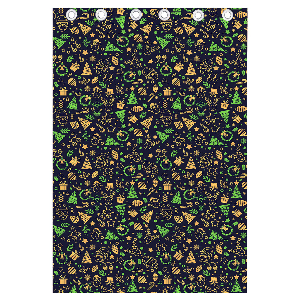 Christmas Party Elements Pattern Print Curtain