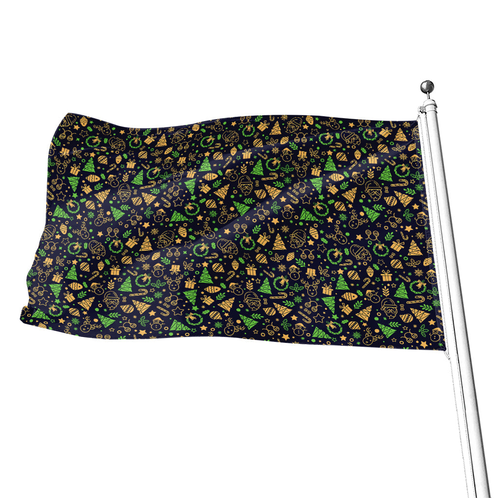 Christmas Party Elements Pattern Print Flag