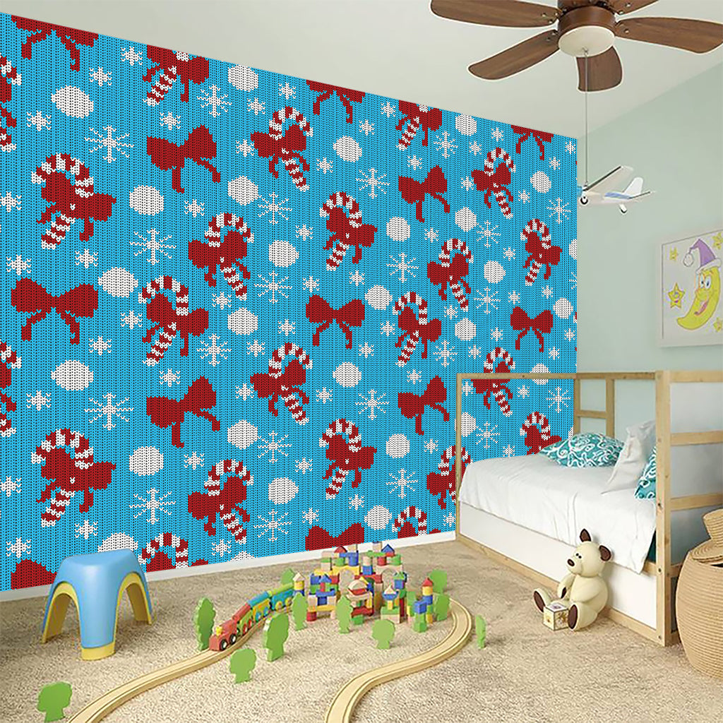 Christmas Party Knitted Pattern Print Wall Sticker