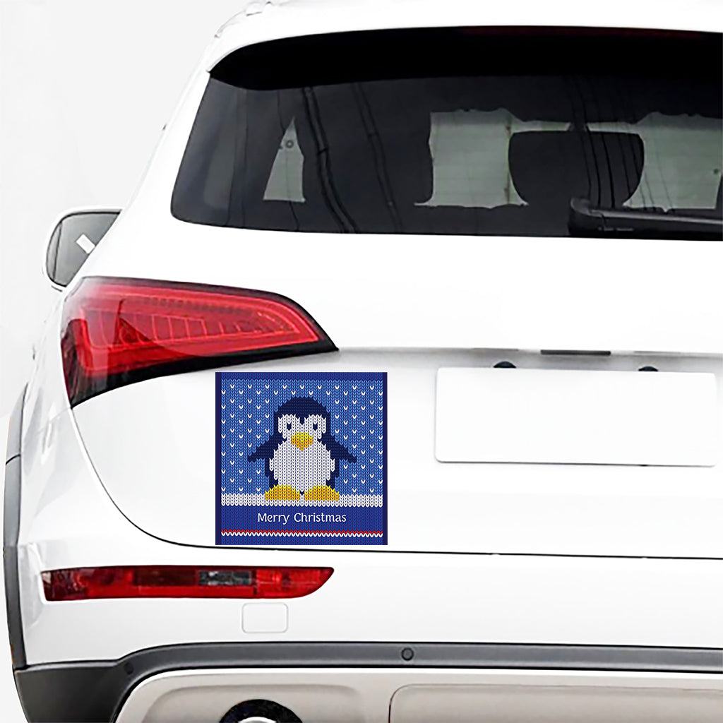 Christmas Penguin Knitted Print Car Sticker