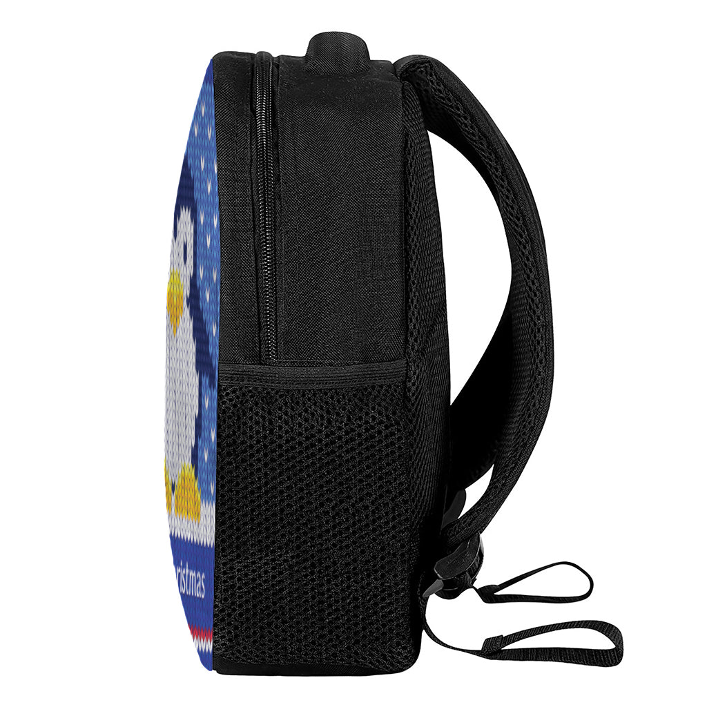 Christmas Penguin Knitted Print Casual Backpack