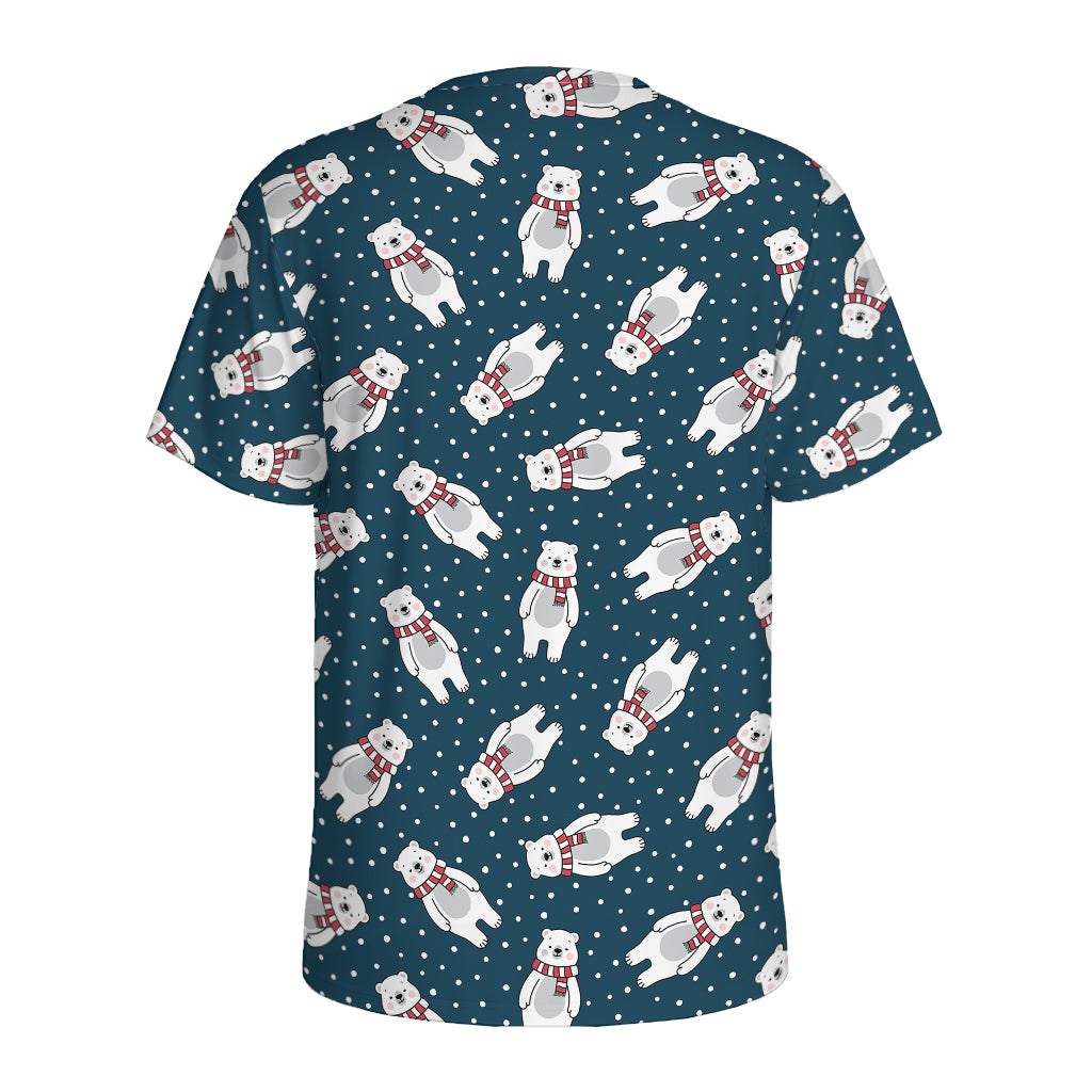 Christmas Polar Bear Pattern Print Men's Sports T-Shirt