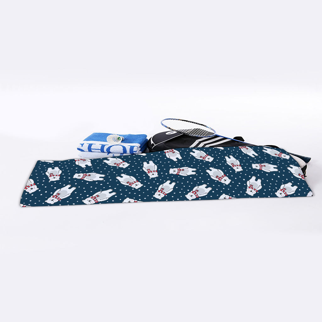 Christmas Polar Bear Pattern Print Sports Towel