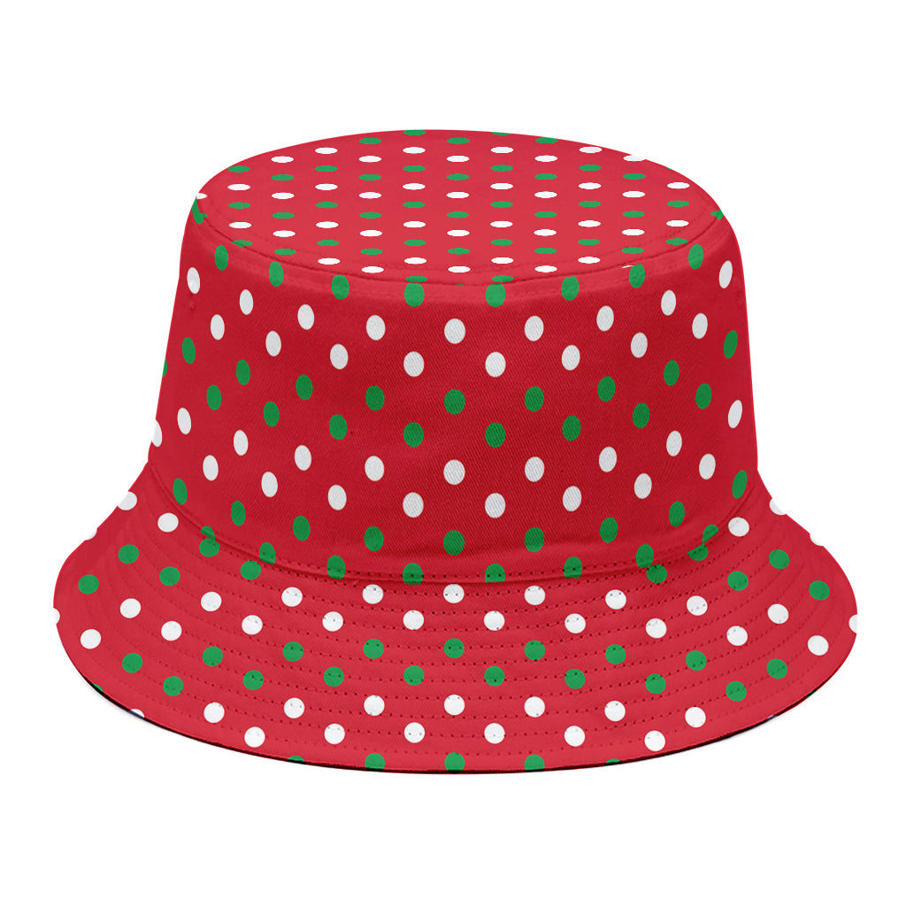 Christmas Polka Dot Pattern Print Bucket Hat