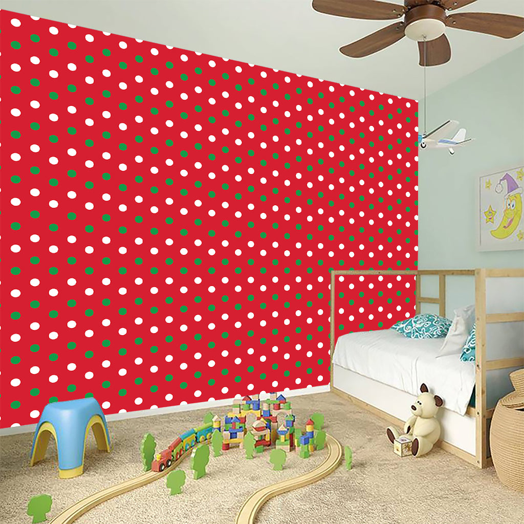 Christmas Polka Dot Pattern Print Wall Sticker