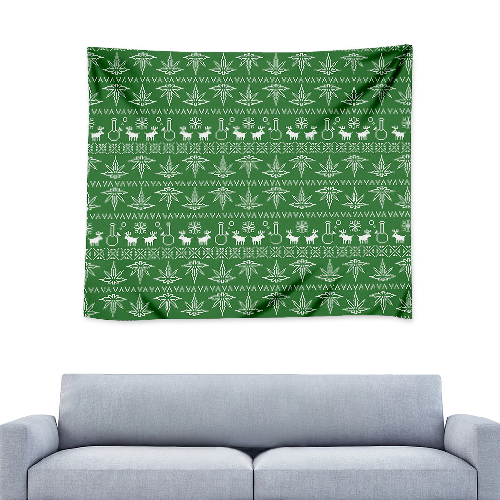 Christmas Pot Leaf Pattern Print Tapestry
