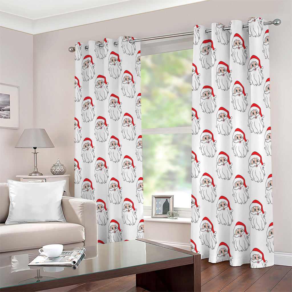 Christmas Santa Claus Pattern Print Extra Wide Grommet Curtains
