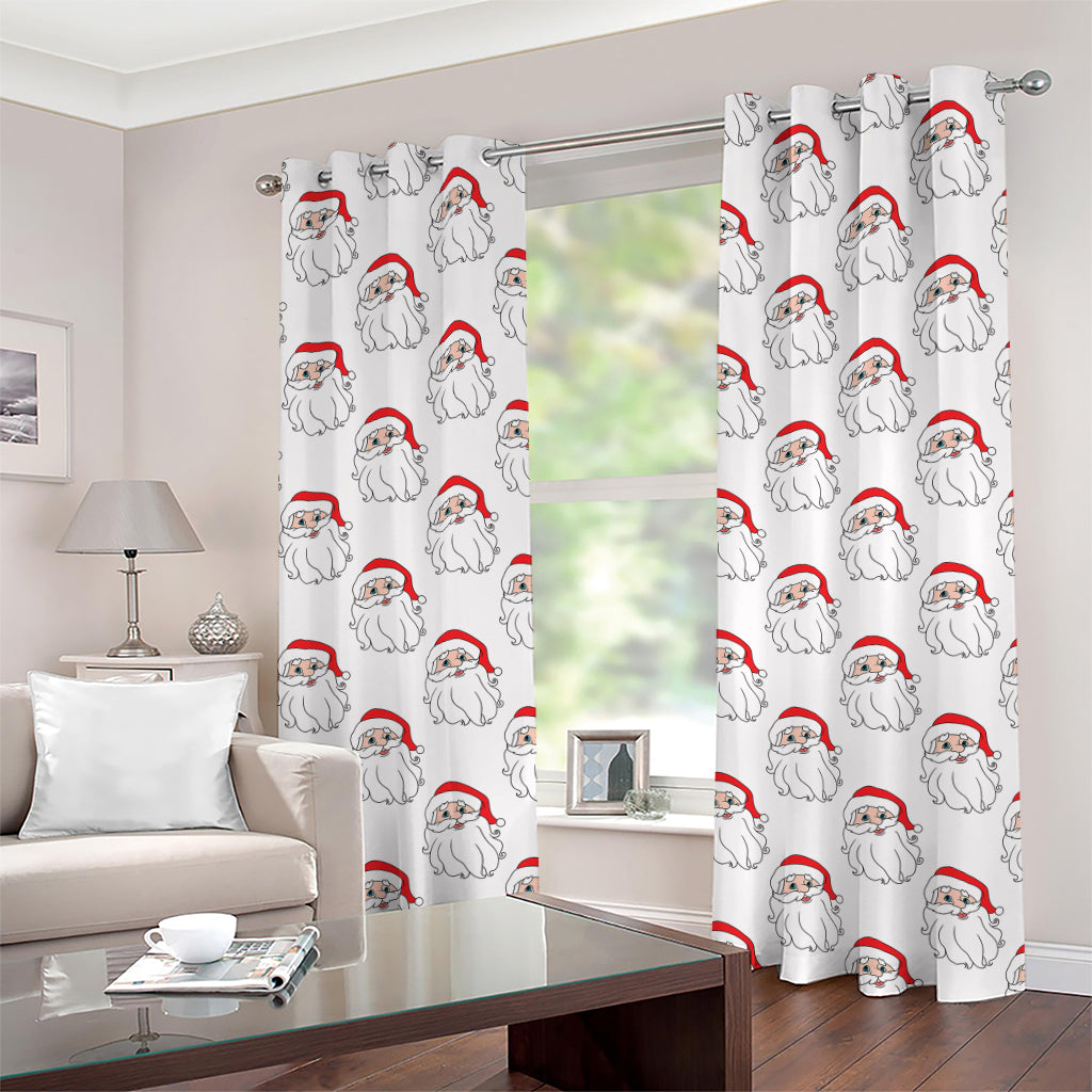 Christmas Santa Claus Pattern Print Grommet Curtains