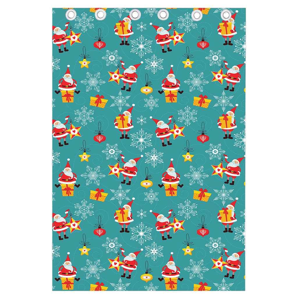 Christmas Santa Gift Pattern Print Curtain
