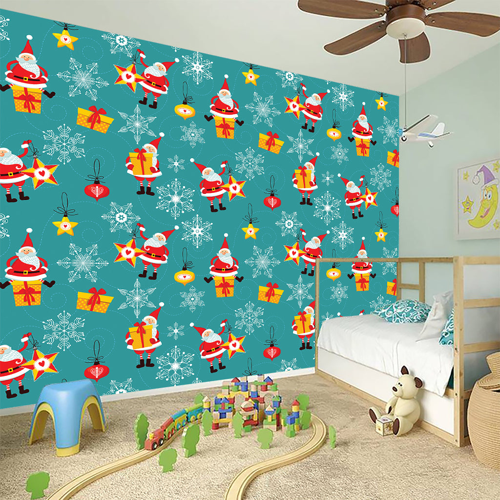 Christmas Santa Gift Pattern Print Wall Sticker