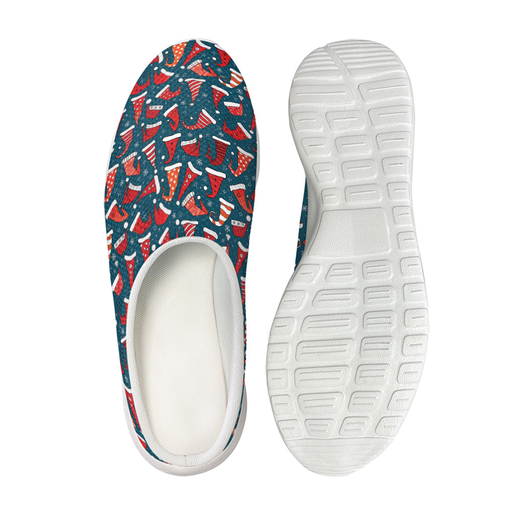 Christmas Santa Hats Pattern Print Mesh Casual Shoes