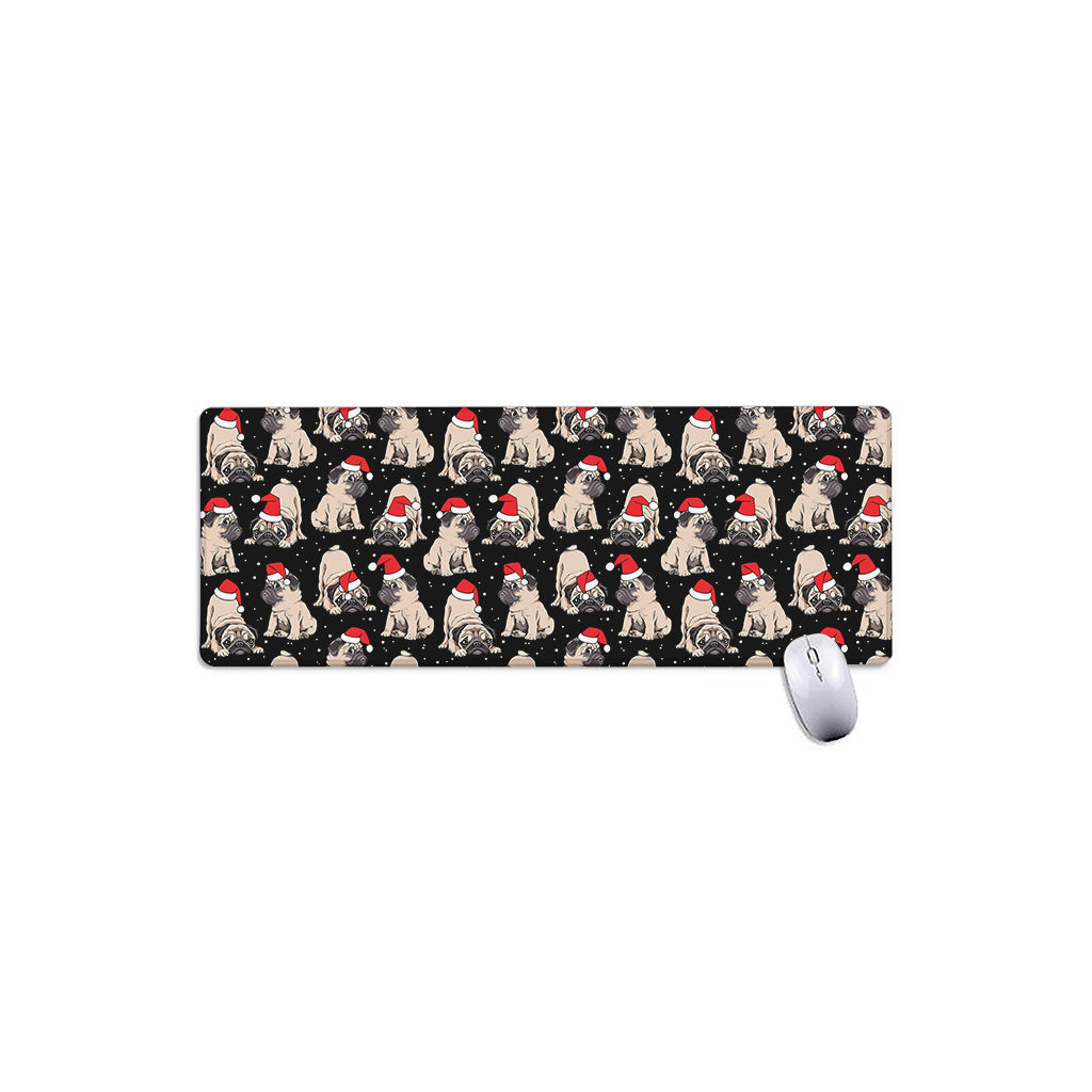 Christmas Santa Pug Pattern Print Extended Mouse Pad