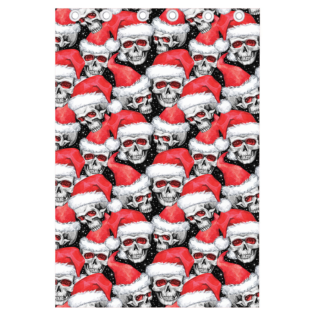 Christmas Santa Skull Pattern Print Curtain