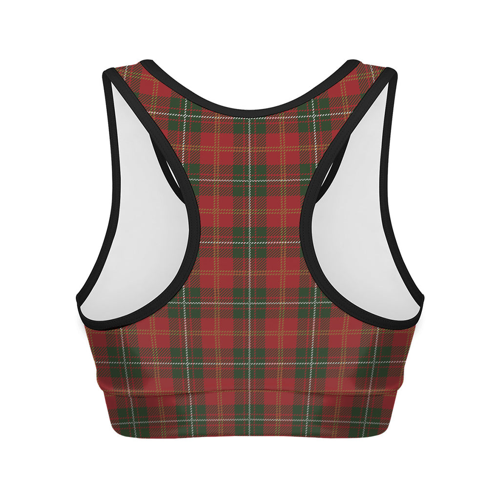 Christmas Scottish Tartan Pattern Print Women's Sports Bra