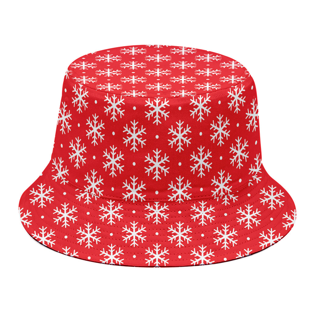 Christmas Snowflake Pattern Print Bucket Hat