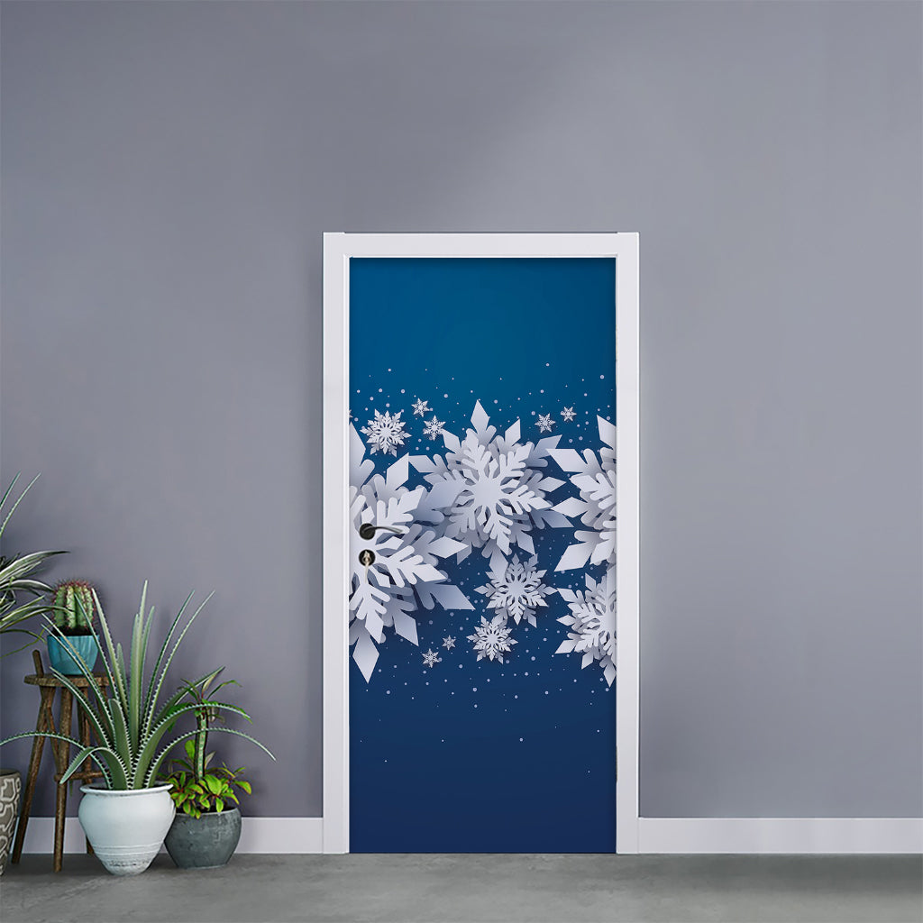 Christmas Snowflake Print Door Sticker