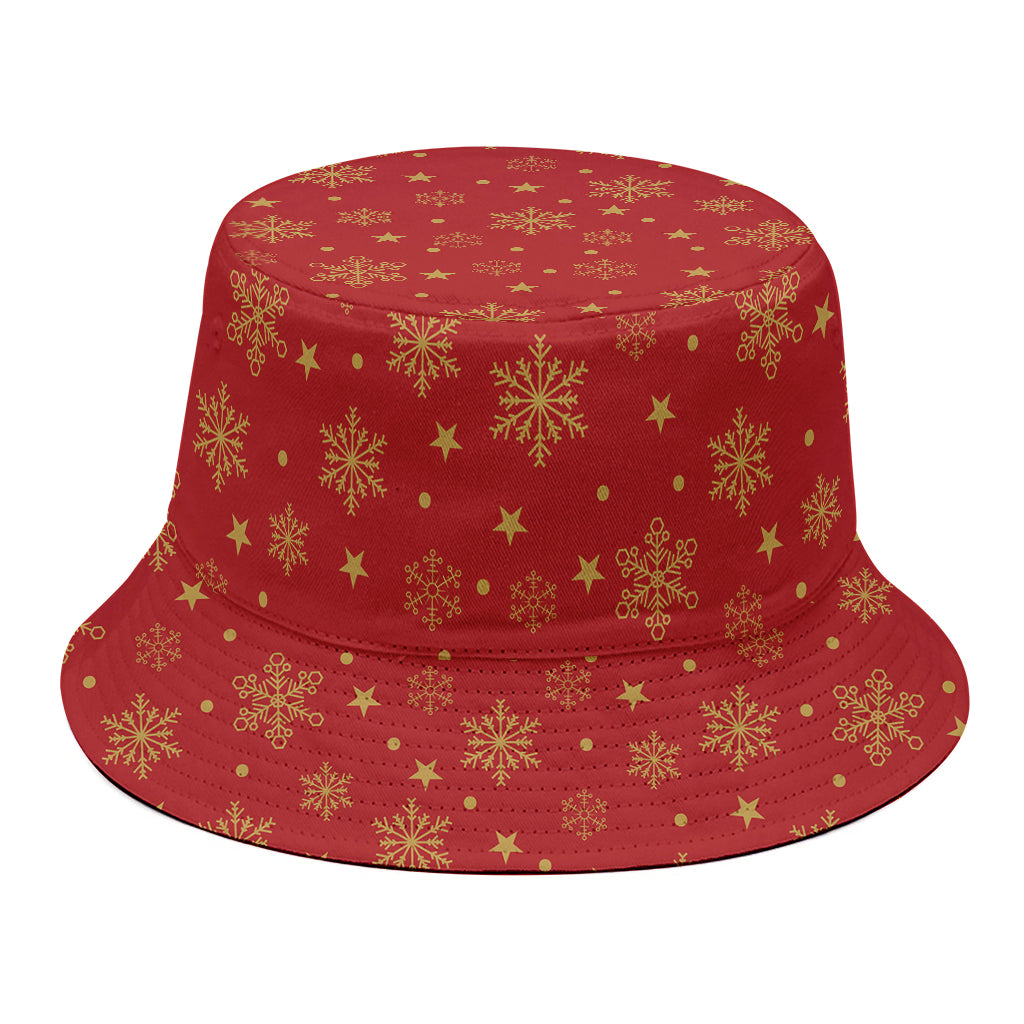 Christmas Snowflakes And Stars Print Bucket Hat