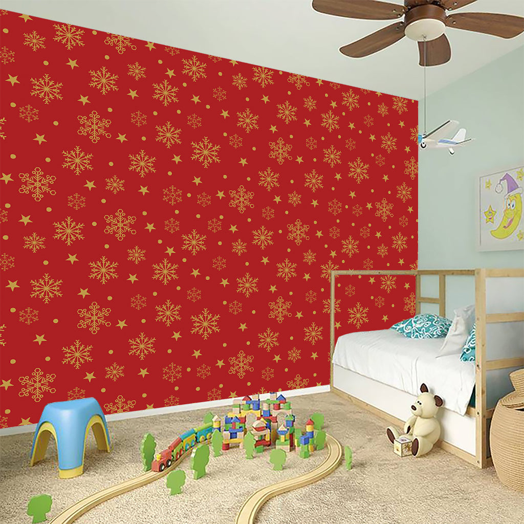 Christmas Snowflakes And Stars Print Wall Sticker