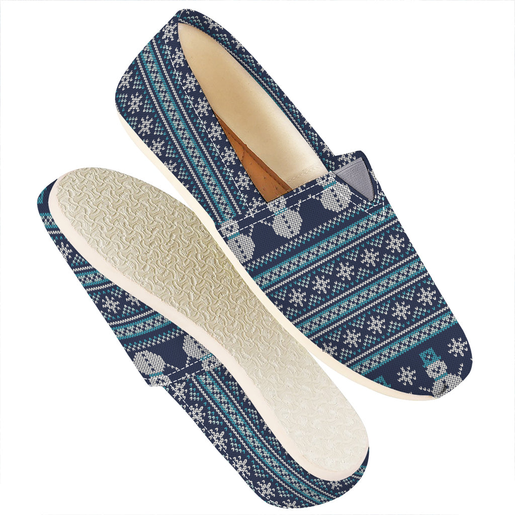 Christmas Snowman Knitted Pattern Print Casual Shoes