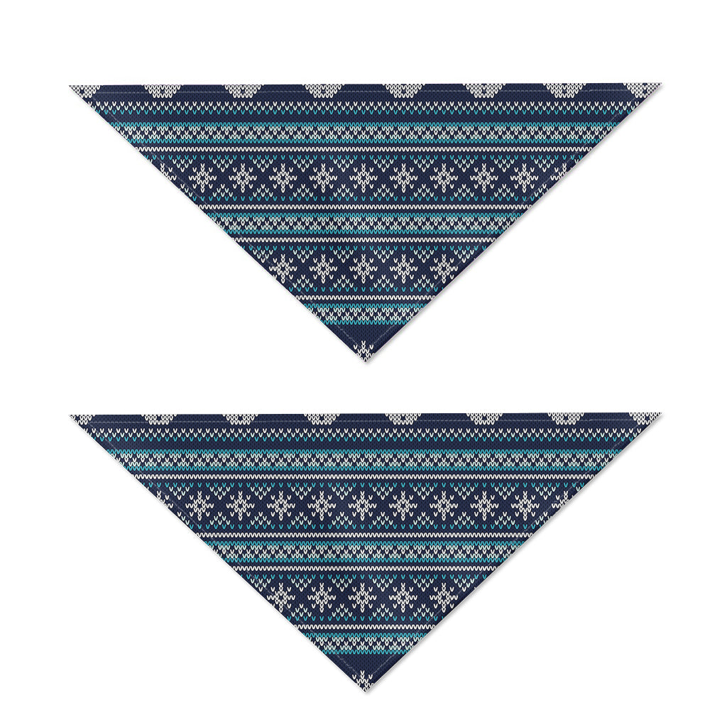 Christmas Snowman Knitted Pattern Print Dog Bandana