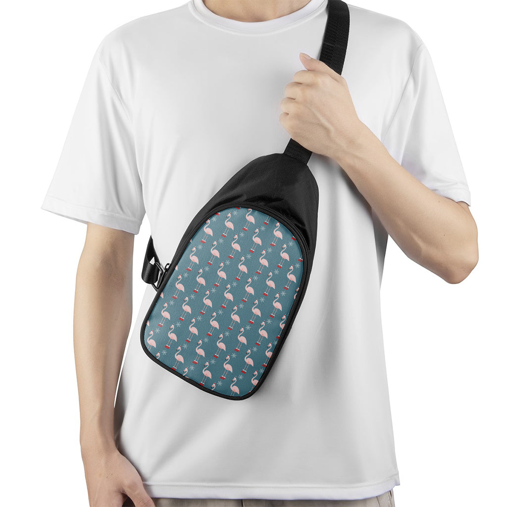 Christmas Snowy Flamingo Pattern Print Chest Bag