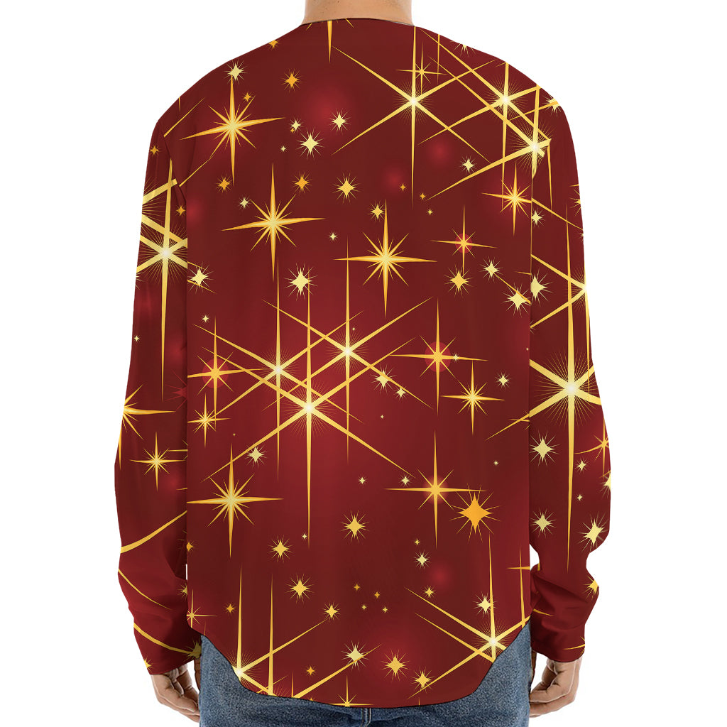 Christmas Sparkle Print Long Sleeve Baseball Jersey
