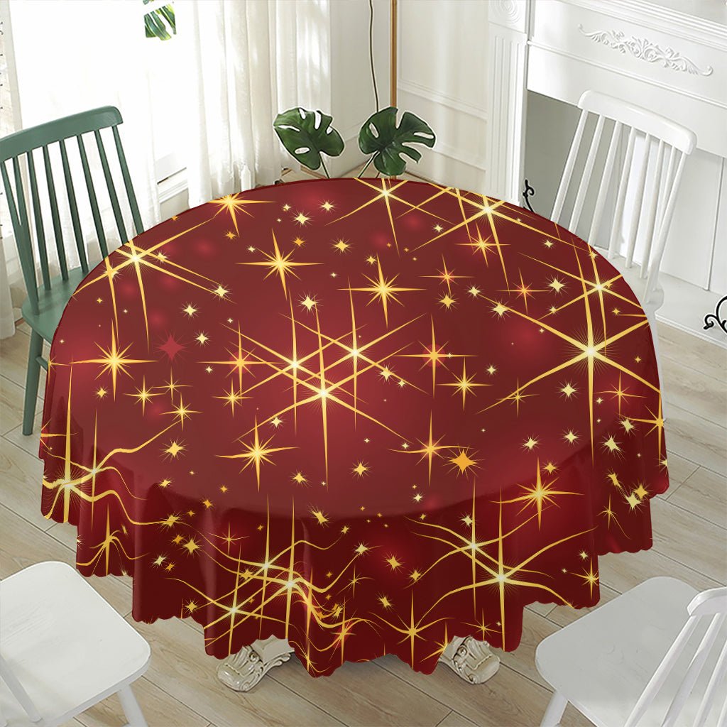 Christmas Sparkle Print Waterproof Round Tablecloth