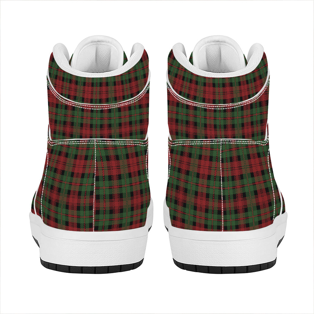 Christmas Tartan Pattern Print High Top Leather Sneakers