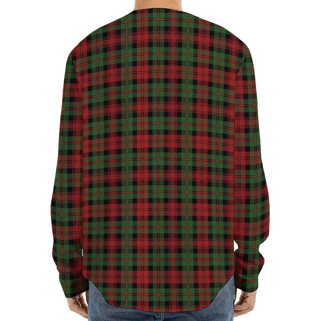 Christmas Tartan Pattern Print Long Sleeve Baseball Jersey