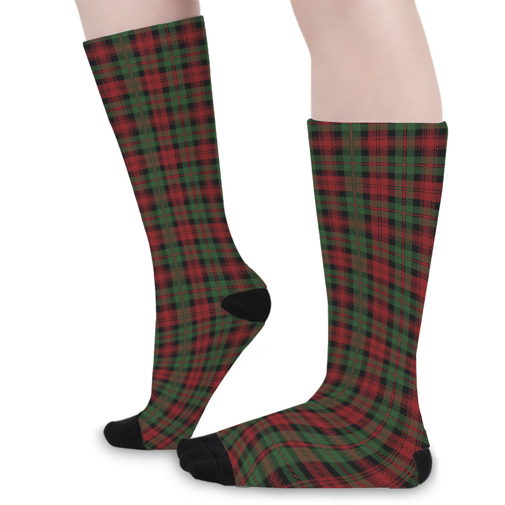 Christmas Tartan Pattern Print Long Socks