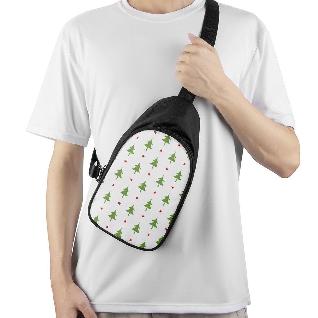 Christmas Tree And Star Pattern Print Chest Bag