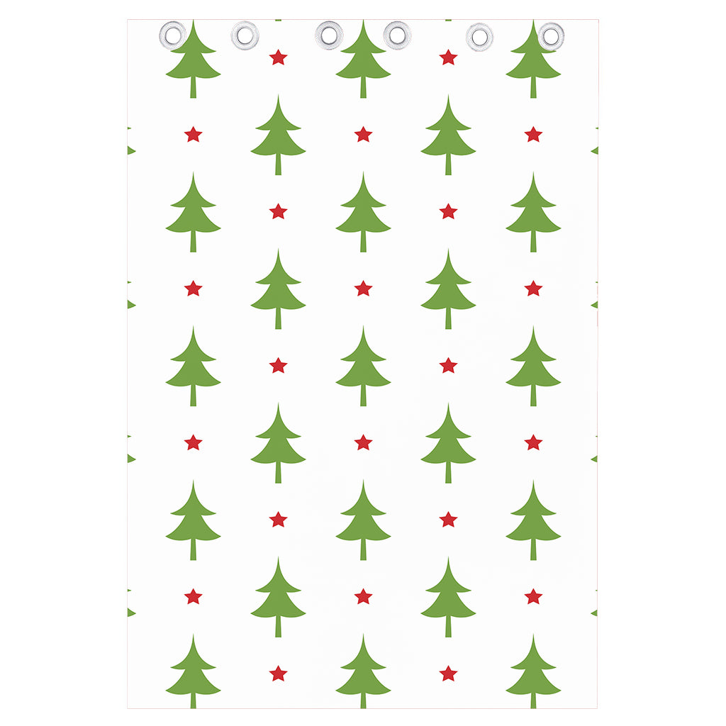Christmas Tree And Star Pattern Print Curtain