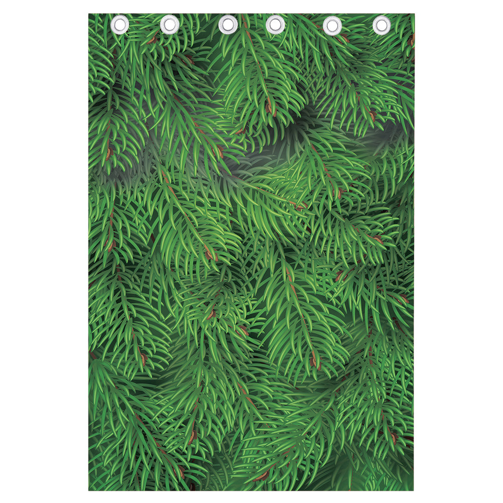 Christmas Tree Branches Print Curtain