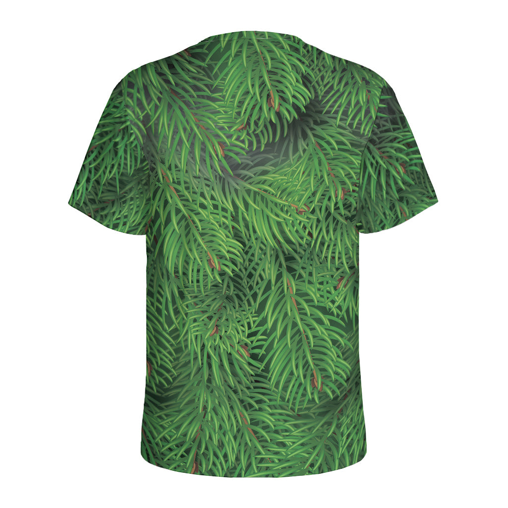 Christmas Tree Branches Print Men's Sports T-Shirt