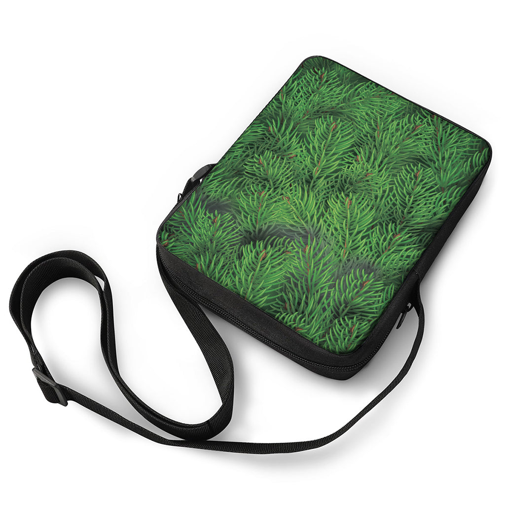 Christmas Tree Branches Print Rectangular Crossbody Bag