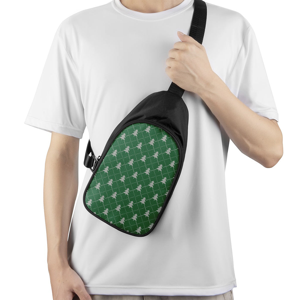 Christmas Tree Knitted Pattern Print Chest Bag