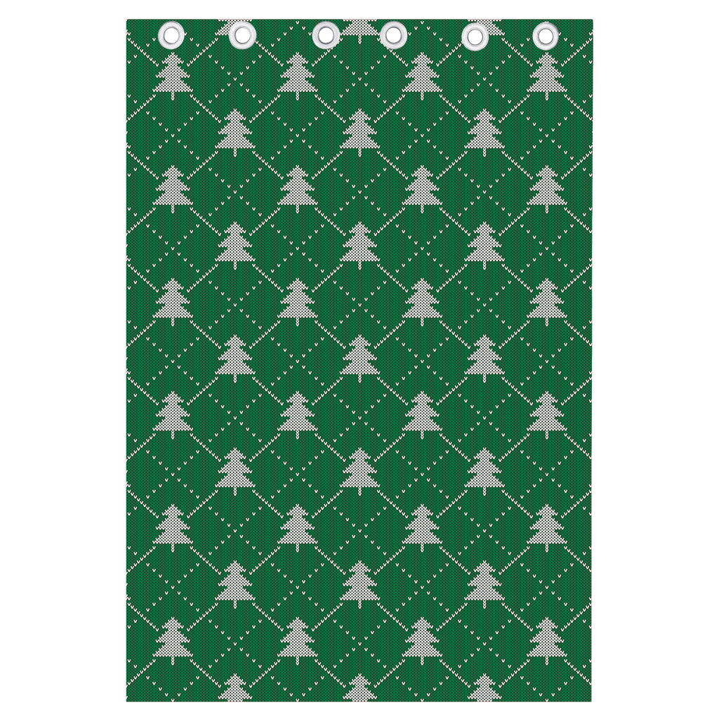 Christmas Tree Knitted Pattern Print Curtain