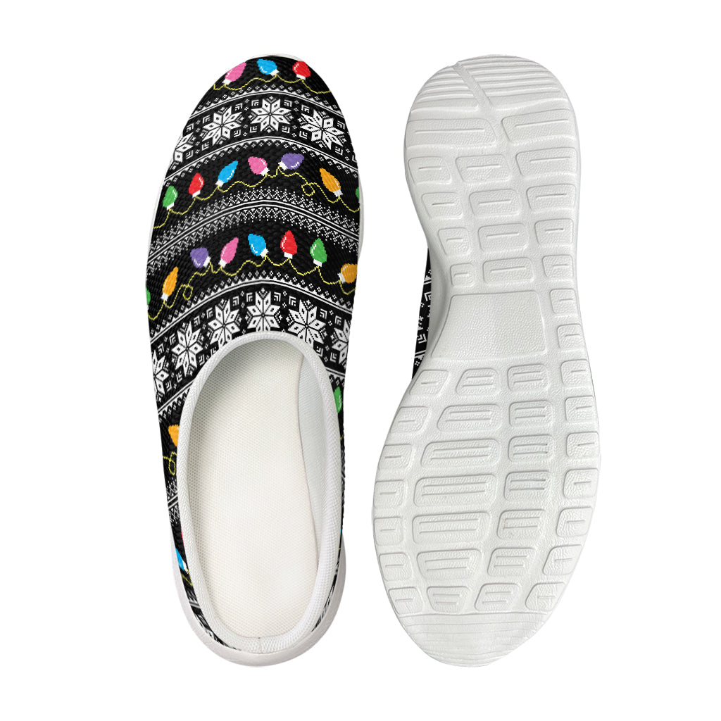 Christmas Tree Lights Print Mesh Casual Shoes