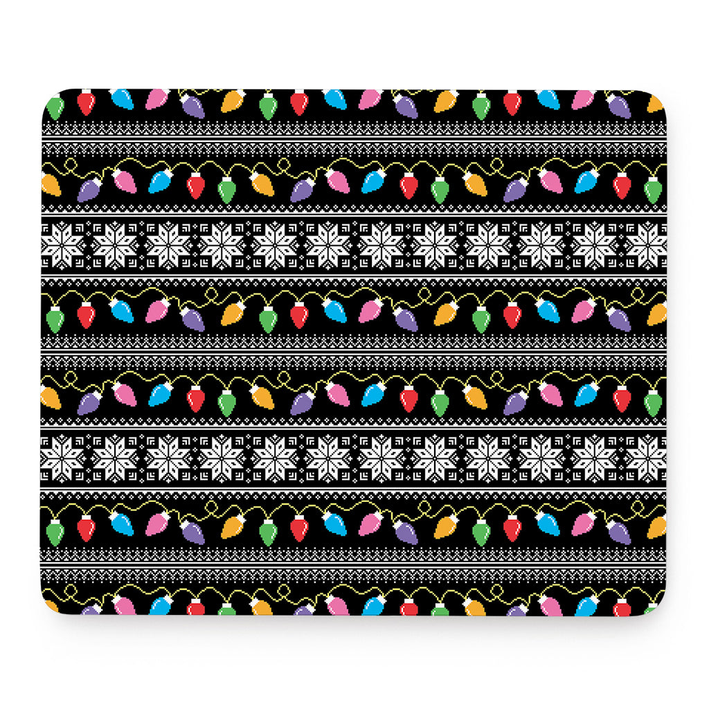 Christmas Tree Lights Print Mouse Pad