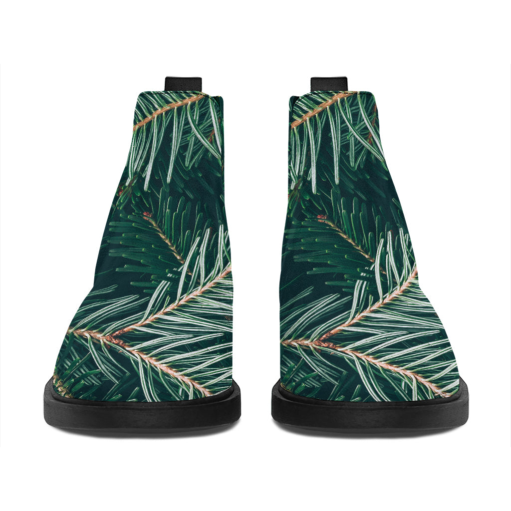 Christmas Tree Print Flat Ankle Boots