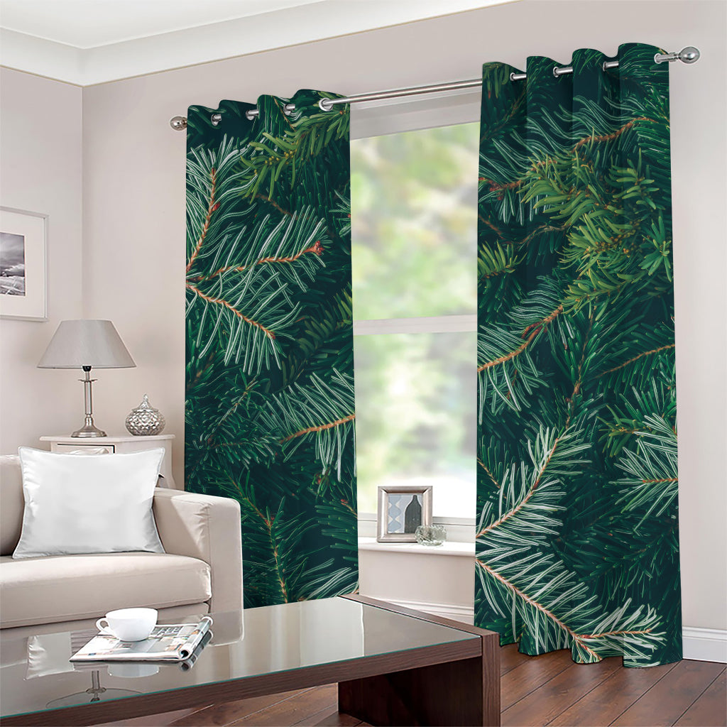 Christmas Tree Print Grommet Curtains