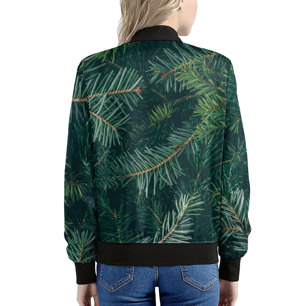 Christmas Tree Print Women's Bomber Jacket